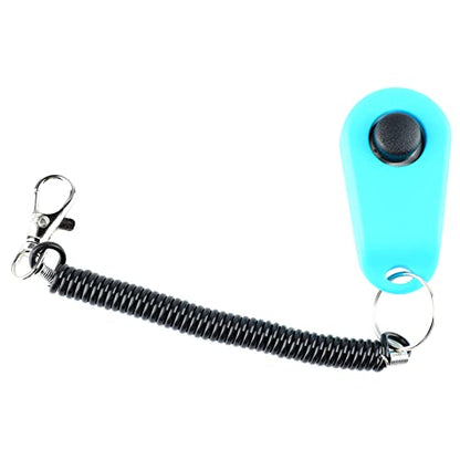 GLOGLOW Dog Training Supplies Pet Clicker Dog with Adjustable Wrist Strap and Finger for Obedience Training and Behavior Correction Clicker Nan (Sky Blue)