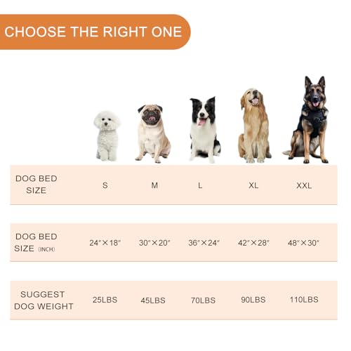 VANKEAN Reversible Dog Crate Mat, Stylish Bed with Waterproof Linings and Removable, Washable Cover, Firm Support Pad for Small to XX-Large Dogs, Grey - size: M(30 x 20 x 3")