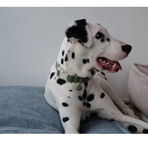 DOGWONG Cotton Hemp Dog Collar, Heavy-Duty Green Dog Collar Adjustable Soft Natural Fabric Pet Dog Collar Cute Wedding Puppy Necklace for Small Medium Large Dogs - color: A: Green, size: X-Small