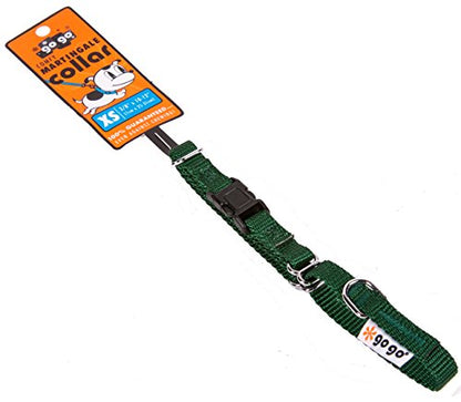 GOGO Pet Products 3/8-Inch Martingale Dog Collar, X-Small, Hunter Green - color: Hunter Green, size: Xsmall (3/8" web width)