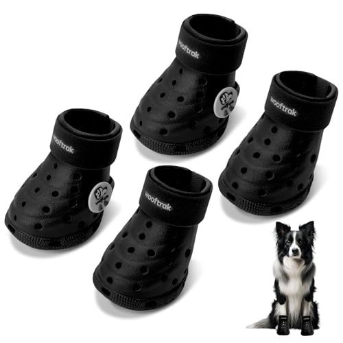 Dog Shoes Breathable Dog Shoe for Hot Pavement, Dog Booties and Paw Protectors, Non-Slip Waterproof Dog Sandals Boots (Black, L: (3.1’’x2.5'')(L*W)) - color: Black, size: L: (3.1’’x2.5'')(L*W)