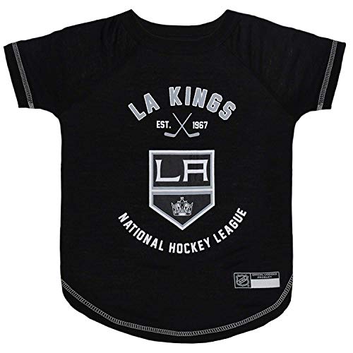 NHL Los Angeles Kings Tee Shirt for Dogs & Cats, X-Small. - Are You A Hockey Fan? Let Your Pet Be An NHL Fan Too! - color: Los Angeles Kings, size: X-Small