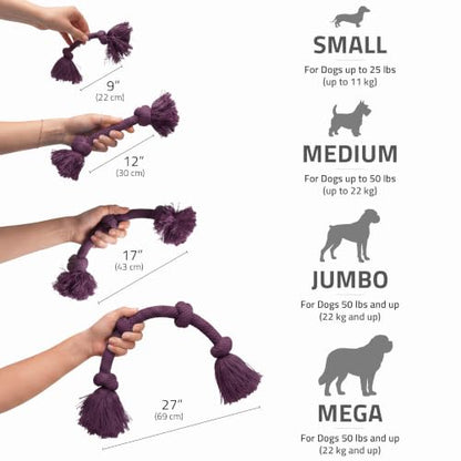 Playology Dog Toys | Dri-Tech Rope Tug of War Dog Toy for Tough Chewers | Bacon Scented Mega Size Tug Rope Toys for Extra Large Dogs - size: Mega, style: Bacon