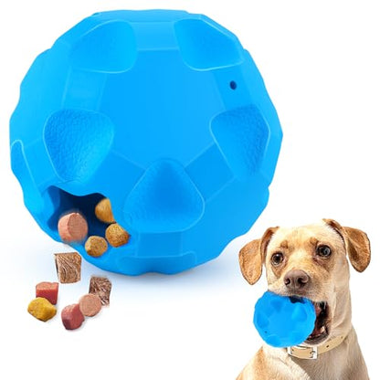 Treat Dispensing Dog Toys for Aggressive Chewers Large Breed, Rubber Balls for Dogs, Cognitive Dog Toys to Keep Them Busy, Dog Treat Toy Ball - color: Blue