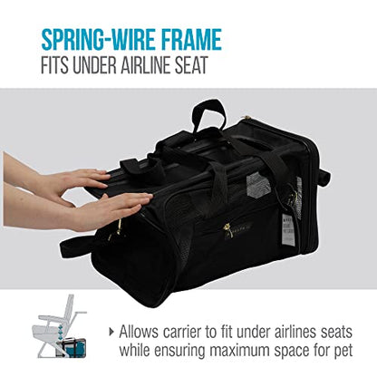 Sherpa Delta Airlines Travel Pet Carrier, Airline Approved & Guaranteed On Board - Black, Medium - size: 18.0"L x 11.0"W x 10.5"H, style: Delta Airlines Pet Carrier