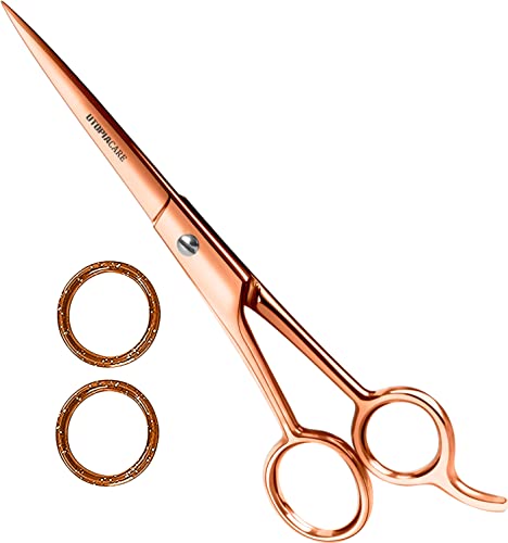 Utopia Care Hair Cutting and Hairdressing Scissors 6.5 Inch, Premium Stainless Steel Shears with Smooth Razor and Sharp Edge Blades for Salons, Men, Women and Kids, Rose Gold - color: Rose Gold, size: 6.5 Inch (Pack of 1)