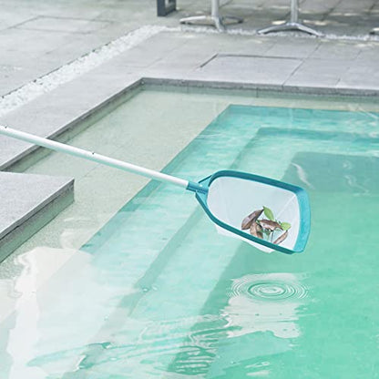 POOLWHALE Upgrades Swimming Pool Leaf Net Skimmer Rake with Adjustable Aluminum Pole and Nylon Medium Fine Mesh for Cleaning Swimming Pools, Hot Tubs, Spas and Fountains - size: Pool Skimmer with Pole