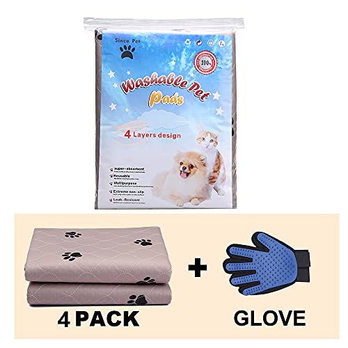 Washable Puppy Pads - Reusable, Super Absorbing, Waterproof Dog Pee Pads for Dog Bed Mat - size: 24x48 Inch (Pack of 4)
