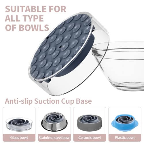 Slow Feeder Dog Bowls Insert, Bestalk Soft Silicone Slow Eating Feeder Insert with Suction Cups for Small, Medium and Large Dogs, Fit into Basic and Elevated Dog Bowls, Grey - color: Grey, size: M