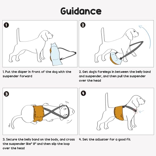 3 Pack Avont Male Dog Belly Band with Suspenders, Reusable Boy Doggie Diaper with Harness, Escape Proof, Non-Slip, Washable Doggy Pee Wraps for Small Medium Large Dogs - color: Black/ Dark Grey/ Navy Blue, size: M