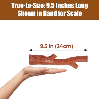 SPOT Bam-Bones Plus Branch -Bamboo Fiber & Nylon, Durable Long Lasting Dog Chew for Aggressive Chewers – Great Toy for Adult Dogs & Teething Puppies Under 90lbs, Non-Splintering, 9.5in, Beef Flavor - size: 9.5 inch (Pack of 2)