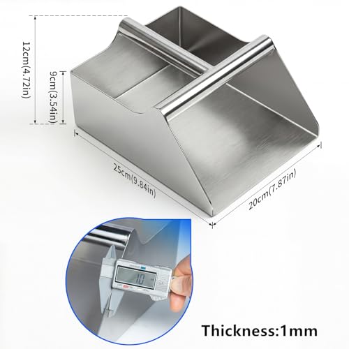 304 Stainless Steel Large Metal Scoop, 120OZ Heavy Duty Rustproof Ice Scoop with Ergonomic Grip Handle Easy to Clean Utility Scoop for Food Commercial Livestock and Pet Dog Feeding - size: 120 OZ