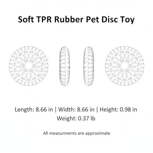 Soft TPR Rubber Dog Disc Toy, Flexible 8.7 Inch Flying Disc for Outdoor Fetch Training - color: Pink