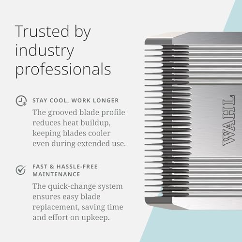 Wahl Pro Animal Wide Prime Series Blades - Professional Fine Tooth Pet Clipper for Horse, Cat & Dog Grooming - Made from High-Carbon Steel - #10, 1.5mm - size: #10