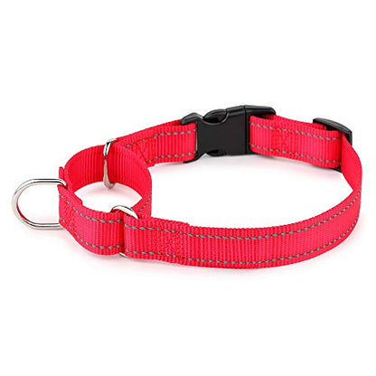 PLUTUS PET Reflective Martingale Collar with Quick Snap Buckle,No Pull Dog Choker Collar for Small Medium Large Dogs,XS,Red - color: Red, size: XS：10"-12"