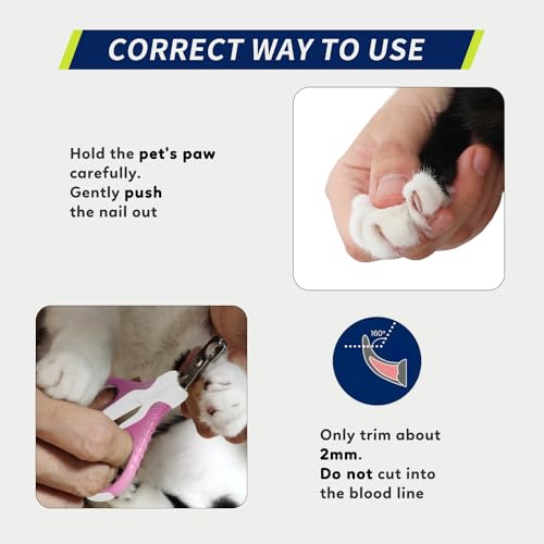 WePet Pet Nail Clippers U07.1, Professional Claw Trimmer, Bended Scissor Special for Cats, Kittens, Dogs, Puppies, Small Animals, White/Thulian Pink - color: #03 White/Thulian Pink