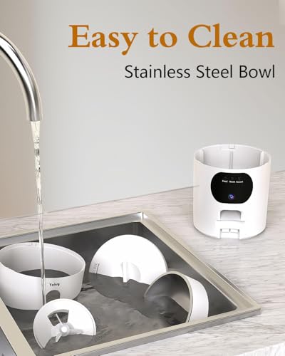 Yakry Automatic Cat Feeder with Camera - 5G WiFi Easy Setup App Control Cat Dry Food Dispenser with Stainless Steel Bowl, 4L/17 Cups, HD 1080P Video with Night Vision for Small Pets Indoor
