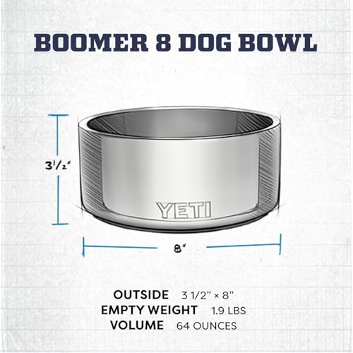 YETI Boomer 8, Stainless Steel, Non-Slip Dog Bowl, Holds 64 Ounces - color: Firefly Yellow