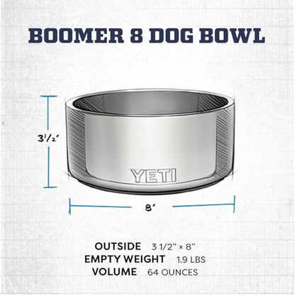 YETI Boomer 8, Stainless Steel, Non-Slip Dog Bowl, Holds 64 Ounces - color: Firefly Yellow