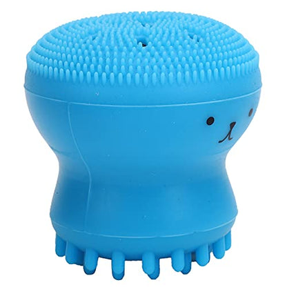 ZJchao Dog Bath Brush, Dog Scrubber For Bath Cat Massager Shower Scrubber with Shampoo Dispenser Cat Rubber Soft Foaming Bath Brush For Shedding, Bathing, Massaging, Grooming, 2.0x2.1in (Blue - color: Blue 【Bubble Brush】