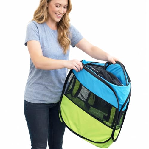 Pet Life All-Terrain Lightweight Wire-Framed Folding Collapsible Pet Playpen, Travel Cat and Dog Playpen, Features Breathable Mesh and Zippered Entrances with Carrying case - color: Brown