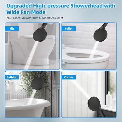 Hibbent All Metal CUPC Certified Shower Head, 10'' High Pressure Rainfall Shower Head, Handheld Showerhead Combo, 12'' Adjustable Extension Arm, 10 Sprays, 71'' Hose, Shower Holder, Oil Rubbed Bronze - color: Oil Rubbed Bronze, style: Square 10''