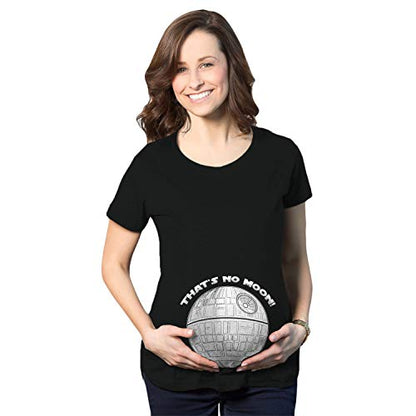 Maternity Thats No Moon Cute T Shirt Funny Pregnancy Announcement Baby Bump Tee - color: Black, size: X-Large