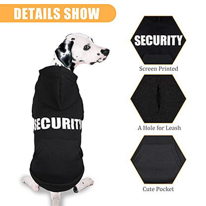 Security Dog Hoodie Dog Sweaters for Large Dogs Soft Brushed Fleece Clothes Hoodie Sweatshirt with Pocket(L) - size: Large
