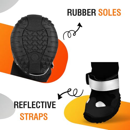 Dog Suspender Boots, Waterproof Dog Rain Boots, Puppy Snow Shoes for Winter, Anti Dirt Pants with Shoes, Adjustable Suspender Pants for Outdoor Walking & Paw Protectors - size: 6