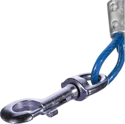 12 Foot Pet Coiled Tie Out Cable - Blue - Retracts Easily and Quickly to Avoid Tangles - style: Coiled Leash