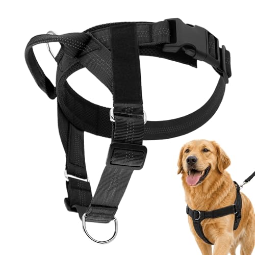 No Pull Dog Harness - Escape Proof Adjustable Vest, Breathable Mesh Anti-Choke Design with Reflective Straps, Training Harness for Small Medium Large Dogs for Daily Walking Camping Traveling - size: L