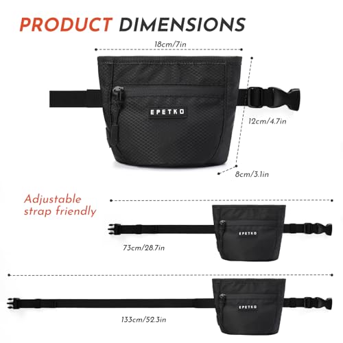 Dog Treat Pouch with Training Clicker, Treat Bag Fanny Pack with Magnetic and Zipper Closure Waterproof and Durable Treat Pouches for Pet Training Walking (Gray) - color: Gray