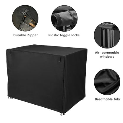 42 inch Heavy Duty Dog Crate Covers Durable 600D Polyester Insulated Dog Kennel Cover Soundproof Windproof Rainproof Shading Fit for Wire Dog Cage Covers with Breathable Side Window ( ONLY COVER) - size: Fit 42 inch Crate(43.13L x 30.71W x 33.07H inch)