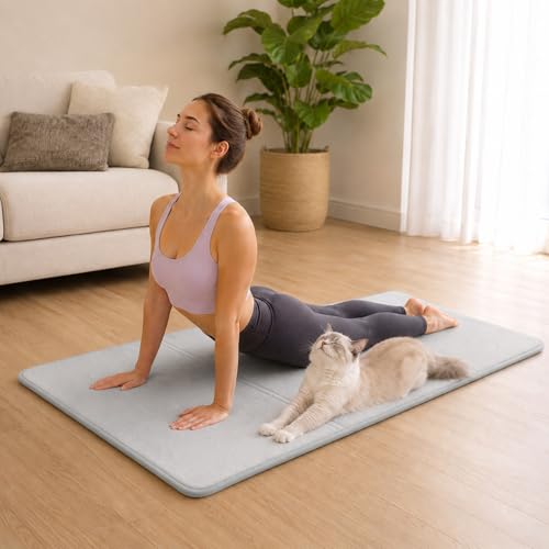 51.2"×23.6" Waterproof Dog Car Bed Mat for Backseat Extenders | Memory Foam Dog Mat, Waterproof Rubber Bottom Non-Slip Pet Cushion, Washable Coral Fleece Pad , Multi-Use for Sofa Bed Yoga
