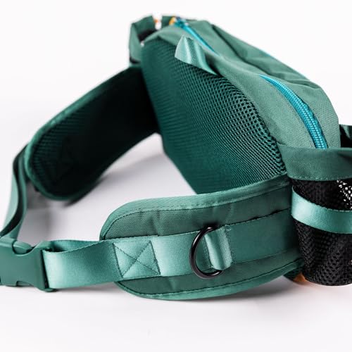 Wilderdog Mega Hip Pack with 3-Liter Capacity, Two Mesh Water Bottle Pockets, Interior Key Loops, Adjustable Straps, and Poop Bag Dispenser (Evergreen) - color: Evergreen