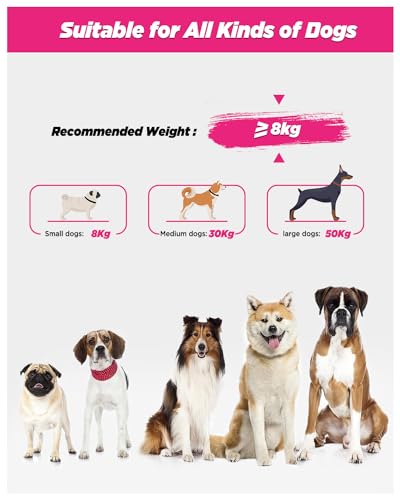 Hands Free Dog Leash, 5.9-8.2ft Multifunctional Crossbody Rope with Explosion-Proof Handle and Adjustable Training Hands Free Leash for Medium Dogs Walking,Pink - color: Rose Pink