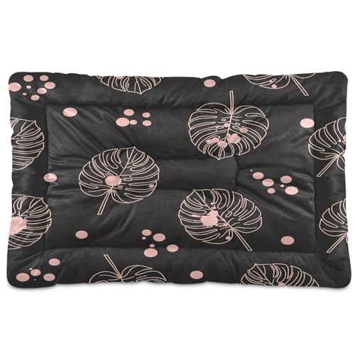 Tropical Floral Pattern Pet Bed Mat for Dogs and Cats, Soft Washable Crate Pad with Non-Slip Bottom, Cozy Bed Cushion for Small Medium Large Pets, 18x24 Inch - size: Small