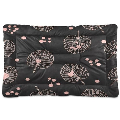 Tropical Floral Pattern Pet Bed Mat for Dogs and Cats, Soft Washable Crate Pad with Non-Slip Bottom, Cozy Bed Cushion for Small Medium Large Pets, 24x36 Inch - size: Medium