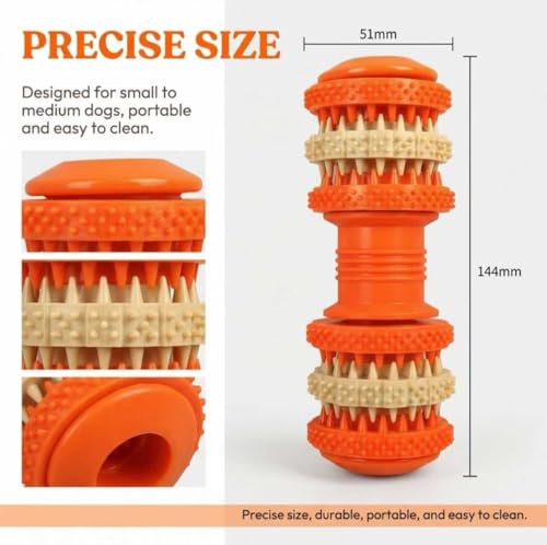 Dog chew Toys, Suitable for Teething Pets, Durable, and Good for Dental Cleaning. Interactive Dog Toys for Small, Medium, and Puppy chewers. - color: Dumbbell