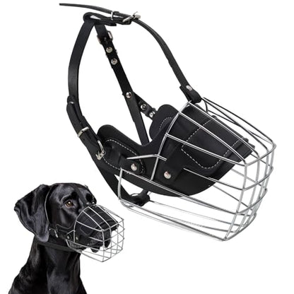 Extra Large Metal Basket Dog Muzzle for Great Dane, Cage Muzzle to Stop Barking & Prevent Biting for Large Dogs Rottweiler, Cane Corso, German Shepherd, Mastiff, Labrador
