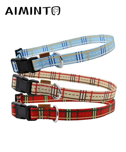 Dog Collar, Cute Stripe Pattern, Soft and Adjustable Collar with Quick Release Buckle (XS (Neck 9-13", Width 3/8"), Stripe Red) - color: Stripe Red, size: XS (Neck 9-13", Width 3/8")