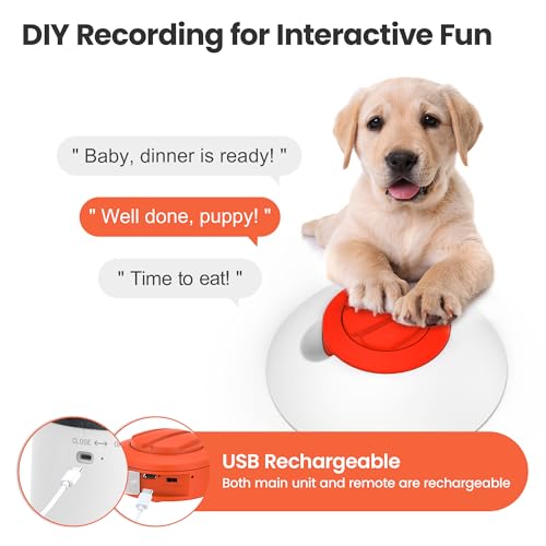 Potaroma Dog Puzzle Feeder Toy, Interactive IQ Training, Electronic Treat Dispenser, Automatic Rechargeable with Remote for Food Dispensing, All Breeds, 280ml Capacity (Pack of 2) - size: 280ml Pet Puzzle (Pack of 2)