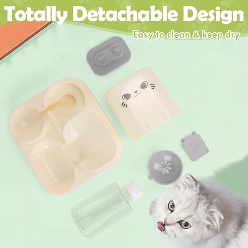 1.6L Auto Gravity Pet Feeder and 0.6L Water Dispenser Set, Automatic Cat Food and Water Dispenser, Gravity Pet Feeder for Small Medium Dog Puppy Cat Kitten (Gray) - color: Gray