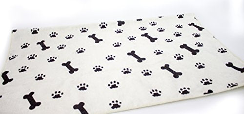 Zwipes Large Microfiber Pet Towels (Size: 30" x 36"), 2-Pack Soft Terry Cleaning Cloths, White with Black Bone/Paw Print - size: Extra Large (30" x 36"), 2-Pack