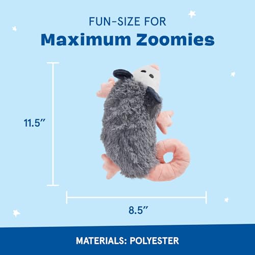 Barkbox Poppy Possum Interactive Plush Dog Toy - Squeaky Dog Chew Toy with Whip-N-Flip Tail of Dogs and Puppies - color: Possum
