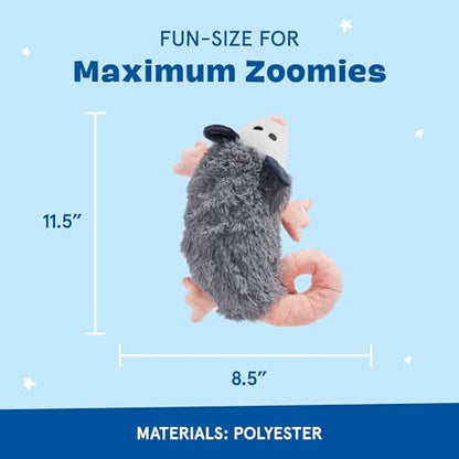 Barkbox Poppy Possum Interactive Plush Dog Toy - Squeaky Dog Chew Toy with Whip-N-Flip Tail of Dogs and Puppies - color: Possum