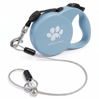 Chew Proof Retractable Dog Leash for Large Dogs, 16ft Heavy Duty Dog Lead with Anti-Chewing Steel Wire Rope, Tangle-Free 360° Swivel, One-Hand Brake & Lock, Blue L - color: Blue, size: Large