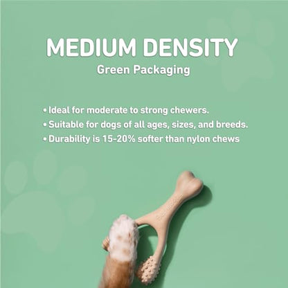 BetterBone - Medium Density - Ideal for Moderate to Strong Chewers - All-Natural, Nylon-Free Dog Chew Toys - Non-Toxic, Promotes Dental Health, Splinter-Resistant, Sustainably Made - size: Large