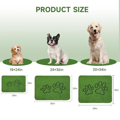 Homimp Washable Pee Pads for Dogs, 6 Pack Super Absorbent Reusable Puppy Pads, Green Long Wool Fake Grass for Potty Training, Upgrade Non-Slip and Leak-Proof,Floor, Couch, Bed, and Crate,Green 18"×24" - size: 18"x24"(Pack of 6)