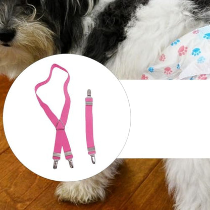DogDiaSuspenders Female | Adjustablee DiaFastened Belt 2pcs,DiaFixing Tool, Diapers Keeper, Dog Nappy Strap, Dog Dress - color: 1S